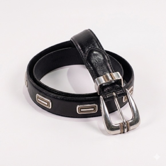 Fossil Other - Fossil Mens 1998 Palmer Leather Belt Black Vintage Size L